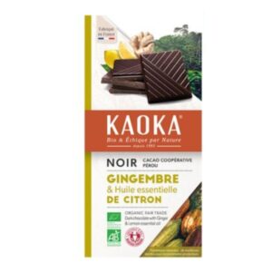 Chocolate negro 58% limón y jengibre KAOKA