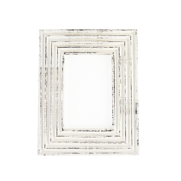 marco de fotos de madera blanco
